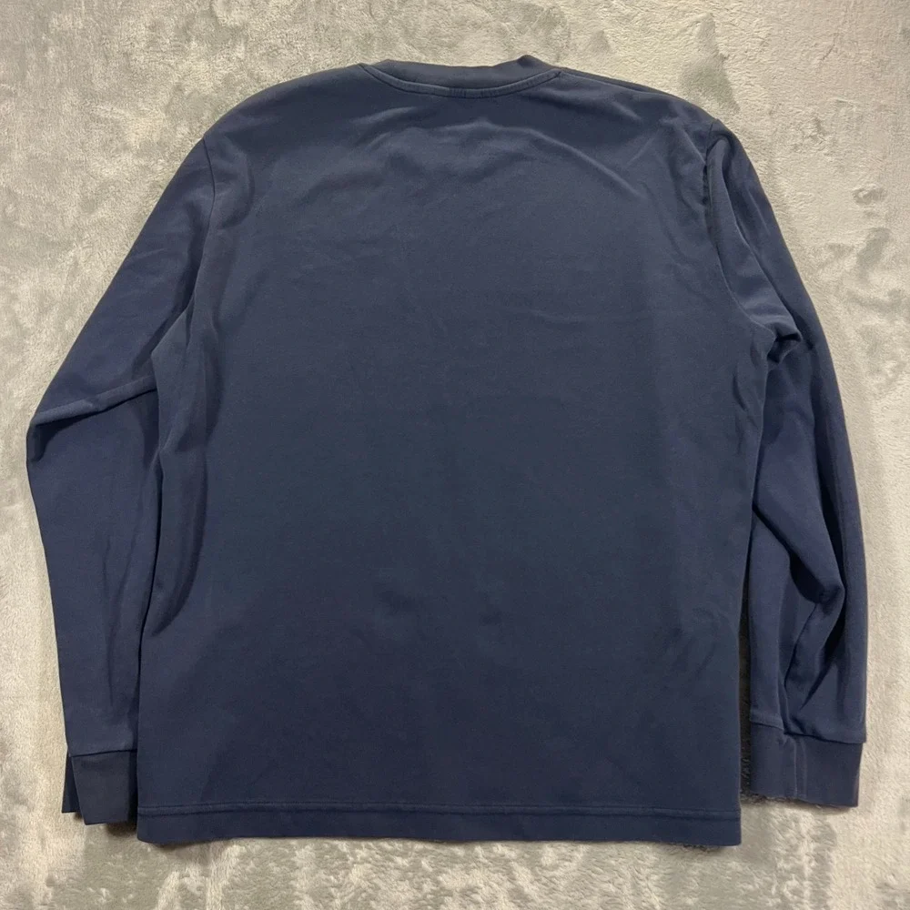 UNIQLO U AIRism T Shirt Mens L Navy Blue Long Sleeve Crew Neck Minimalist Casual
